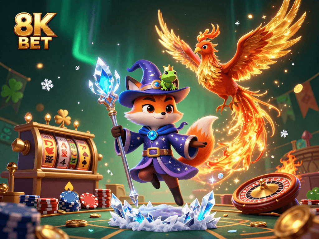 Immerse in the excitement of 8K BET with mystical characters and vibrant casino elements!