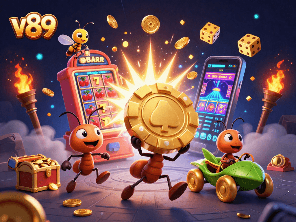 v89 memberikan pengalaman kasino yang menarik dengan slot dan simbol keberuntungan bergerak.