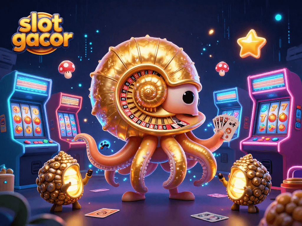 Experience exciting slot gacor action with vibrant characters and game elements in a dynamic casino scene.