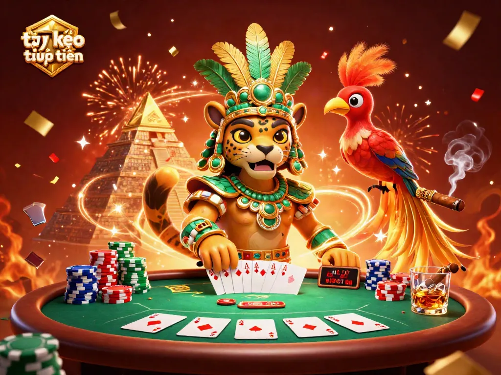 Bet on tỷ lệ kèo trực tuyến with dynamic gaming elements and illustrated gambling atmosphere.