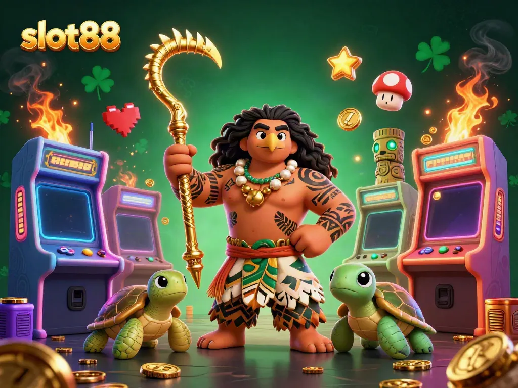 Experience the excitement of slot88 gaming with vibrant characters and dynamic arcade elements.