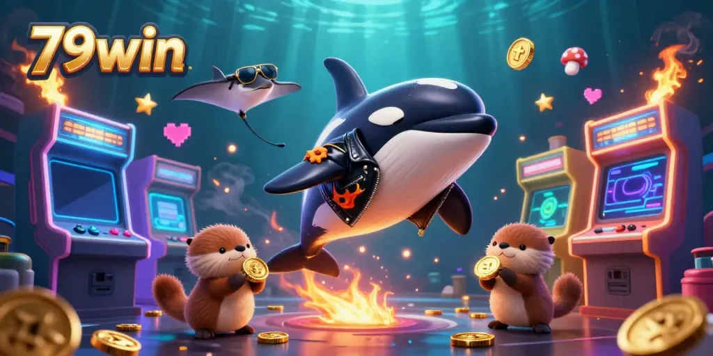 Engage with 79win's exciting underwater casino adventure featuring vibrant characters and gaming elements.