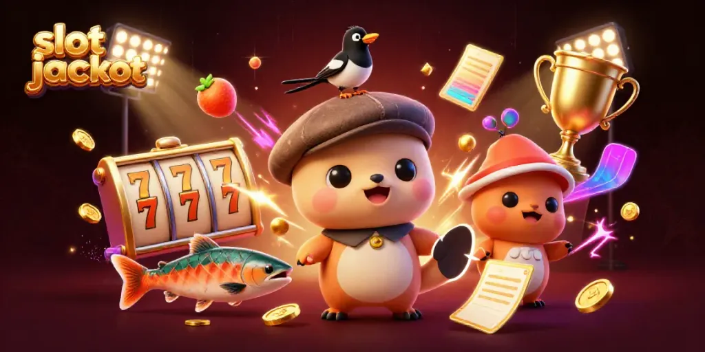 Mesin slot jackpot dengan karakter lucu dan elemen kasino yang menarik, sangat diminati oleh pemain.