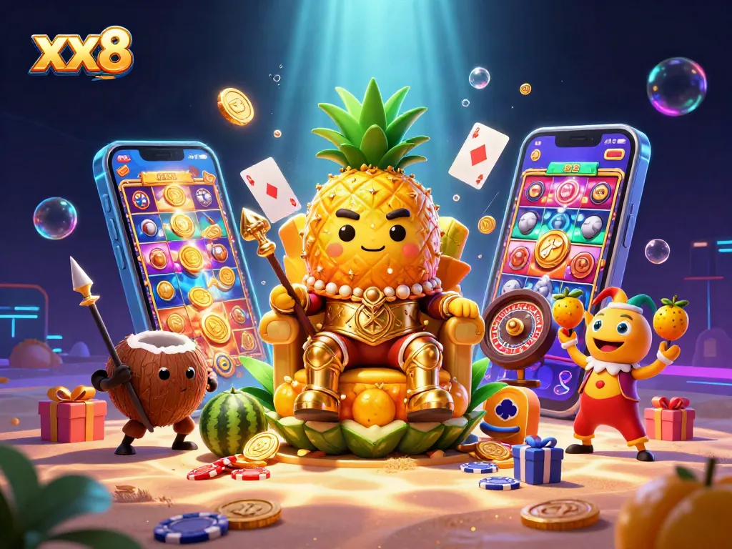 Experience exciting gaming adventures with xx8 at this vibrant 3D casino scene filled with action!