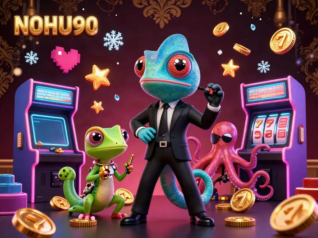 Experience a thrilling casino adventure with NOHU90 featuring dynamic 3D characters and vibrant game elements.