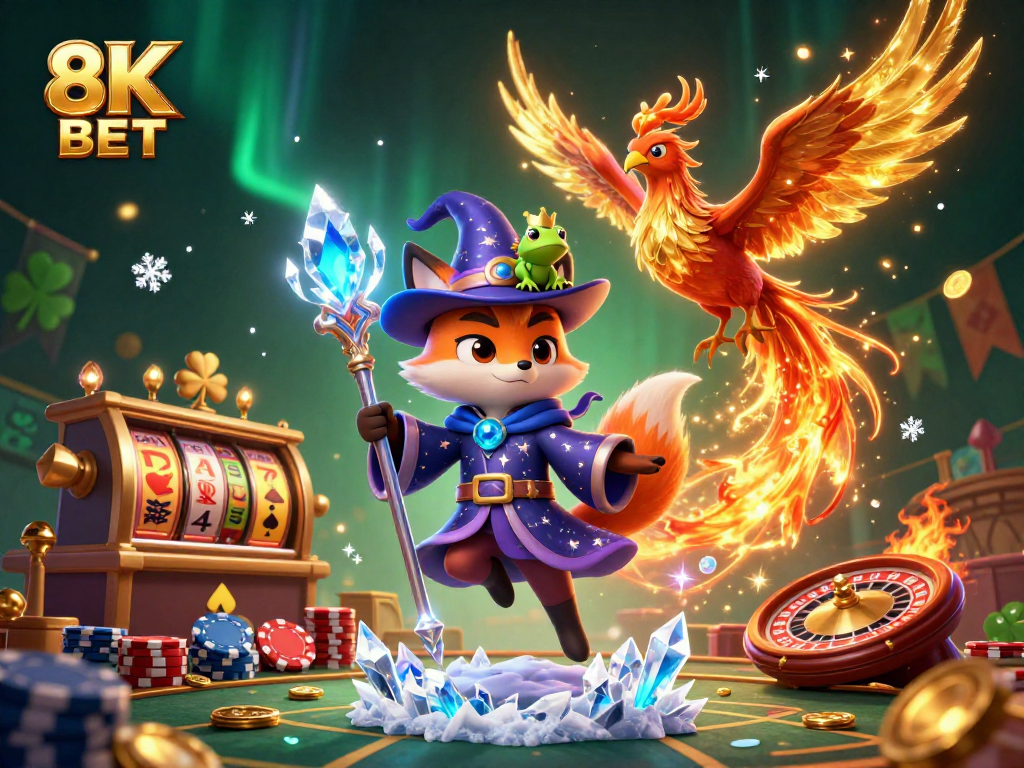 Immerse in the excitement of 8K BET with mystical characters and vibrant casino elements!