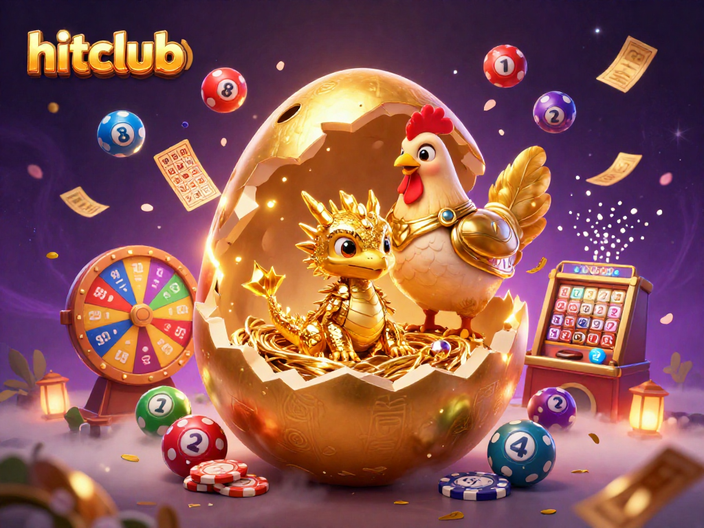 Engage with hitclubb's thrilling casino world featuring a baby dragon and vibrant gaming elements.