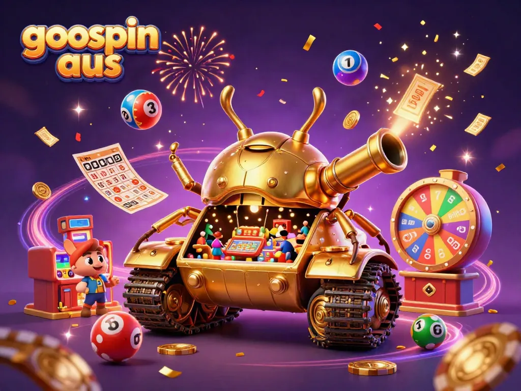 Experience the excitement at goospin aus with dynamic casino elements and a golden beetle tank.