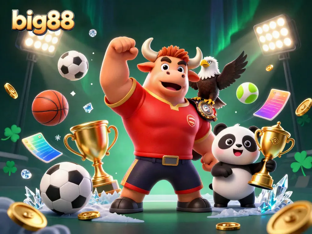 Experience excitement at big88 with a dynamic 3D casino celebration of sports betting and victories.