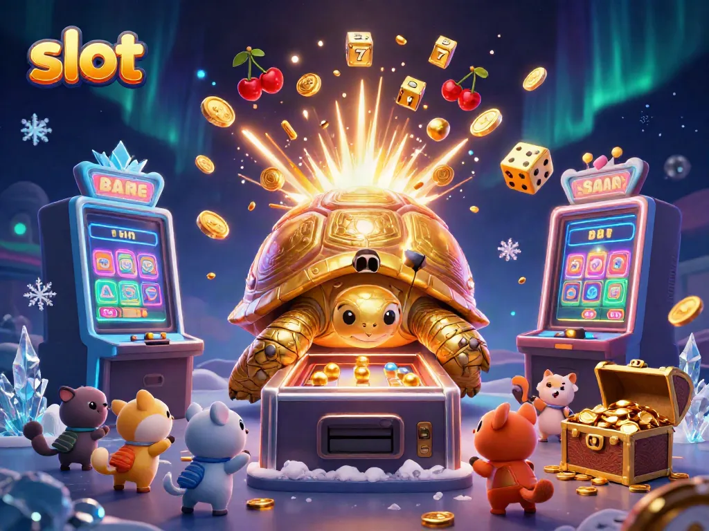 Experience the excitement of winning with vibrant slot themes in this lively casino illustration.