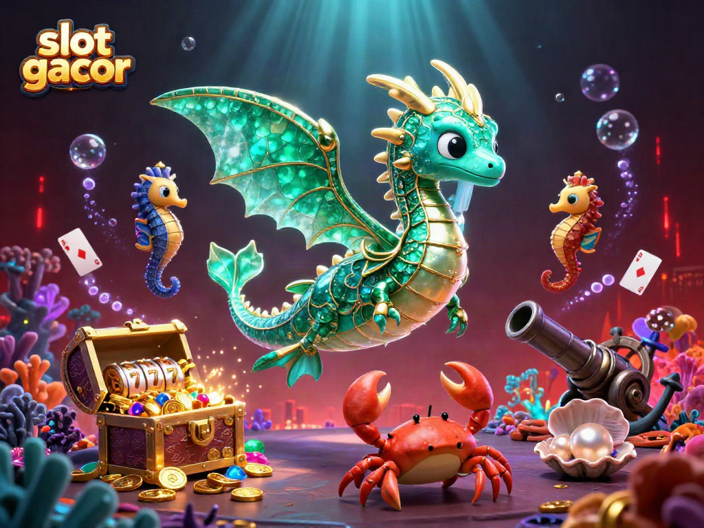 Engage with slot gacor as vibrant sea-themed characters explore treasure in a magical underwater casino.