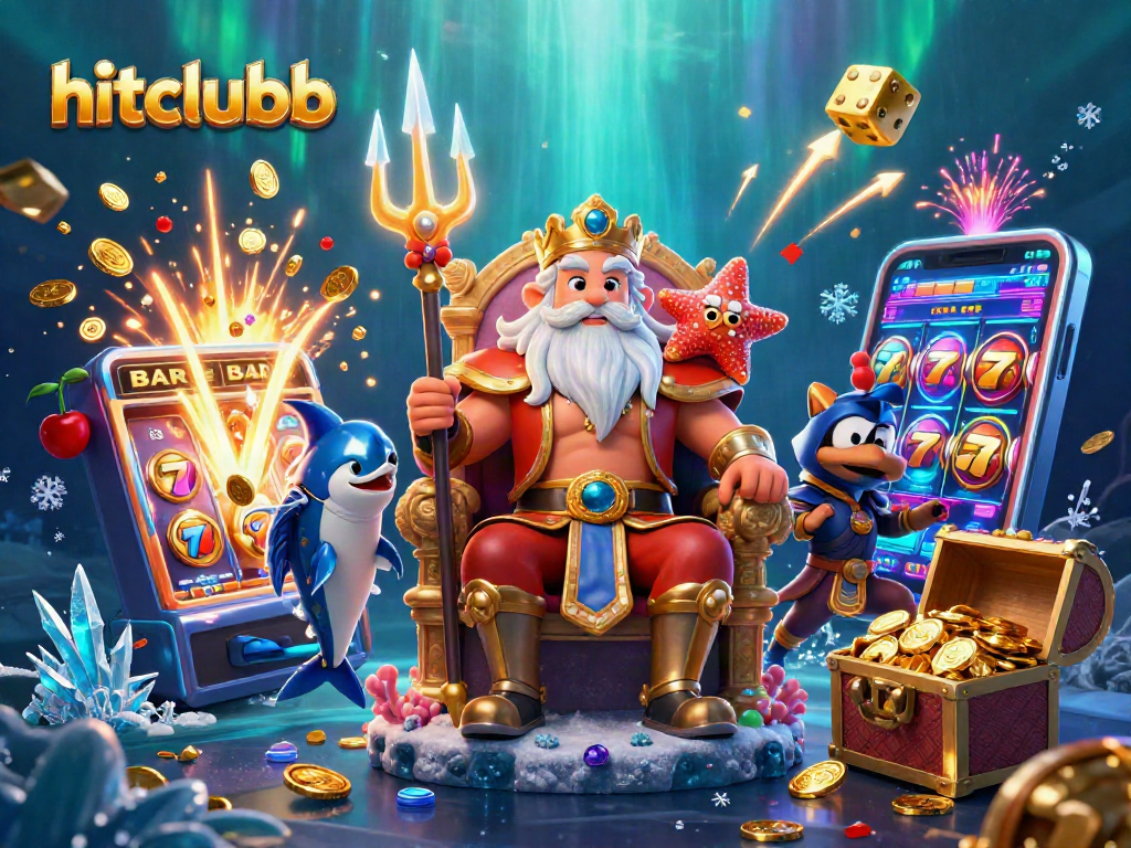 Experience the thrill of hitclubb with Neptune and exciting slot games in vibrant 3D illustration.