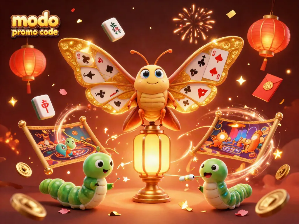 Claim exciting prizes with modo casino promo code in a vibrant 3D casino scene filled with gold and celebration.