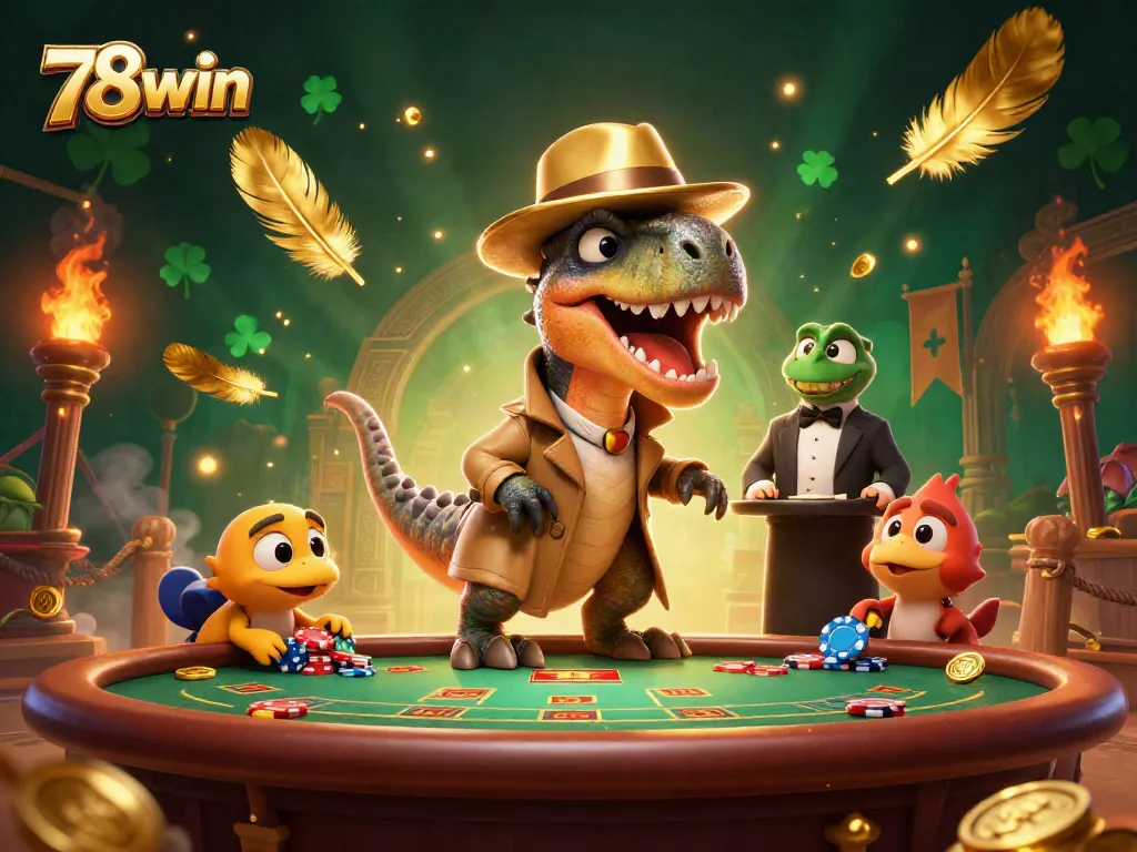 Engage in thrilling casino action with 78win featuring velociraptor players at blackjack tables.