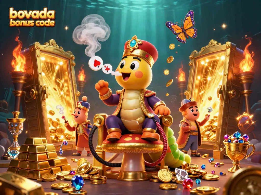 Experience winning with bovada bonus code, surrounded by gold treasures and poker symbols in a vibrant casino scene.