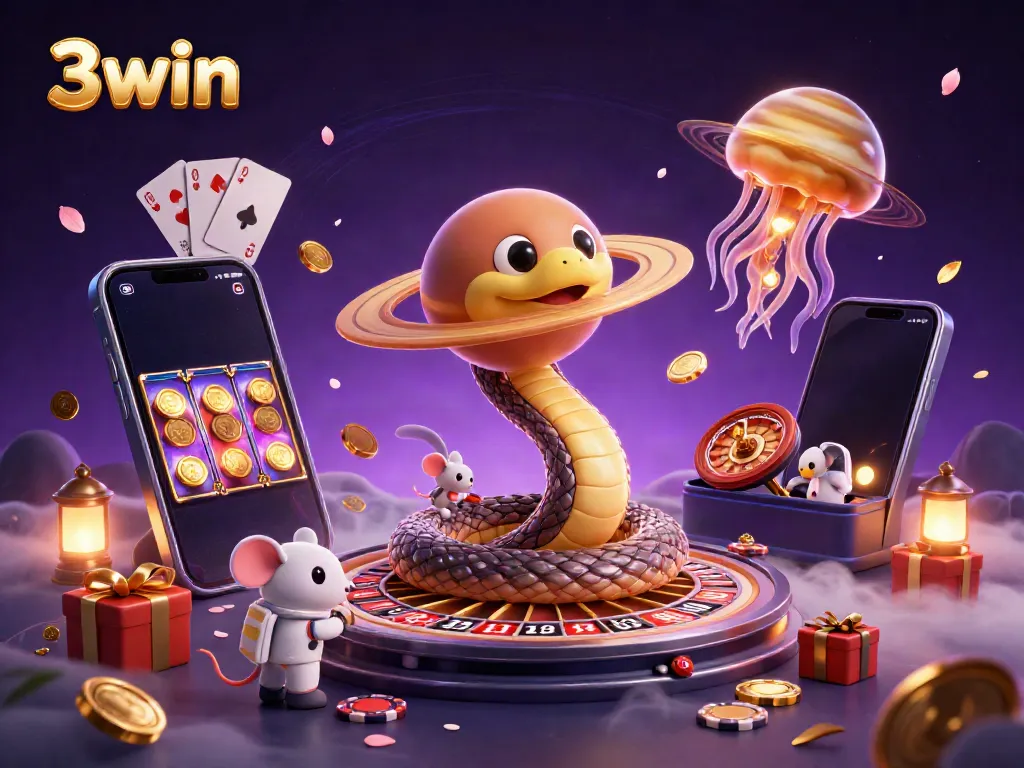 3win invites you to experience exciting gameplay with astronaut mice betting on a cosmic roulette.