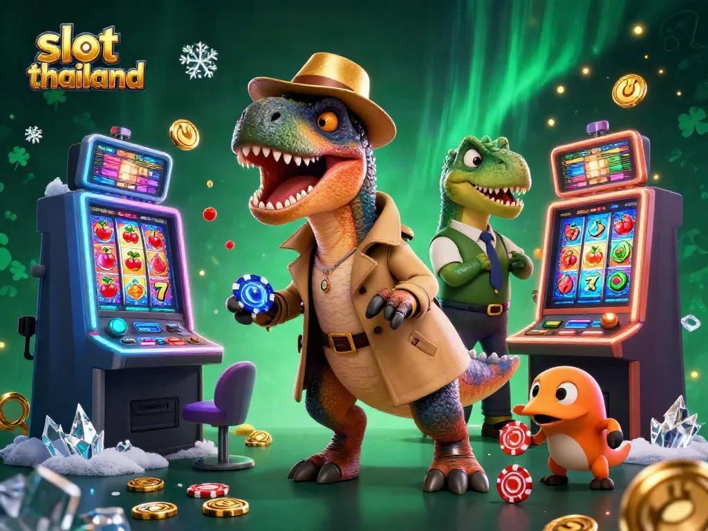 Experience exciting gameplay with slot thailand featuring a velociraptor card counter at the slot machine.