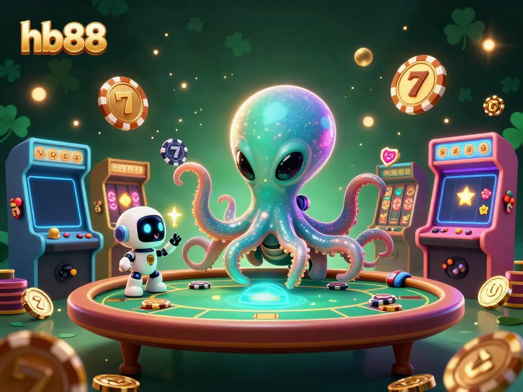 Play poker with hb88 in an exciting cosmic setting featuring an octopus dealer and vibrant game elements