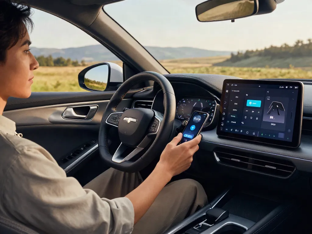 Pengemudi terhubung dengan air88, menikmati pengalaman audio berteknologi tinggi di mobil modern.