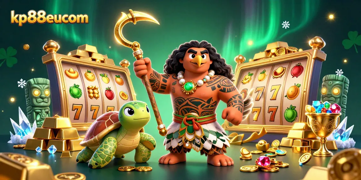 Experience thrilling adventures at kp88eucom with a vibrant illustration of winning slot machines and exciting characters.