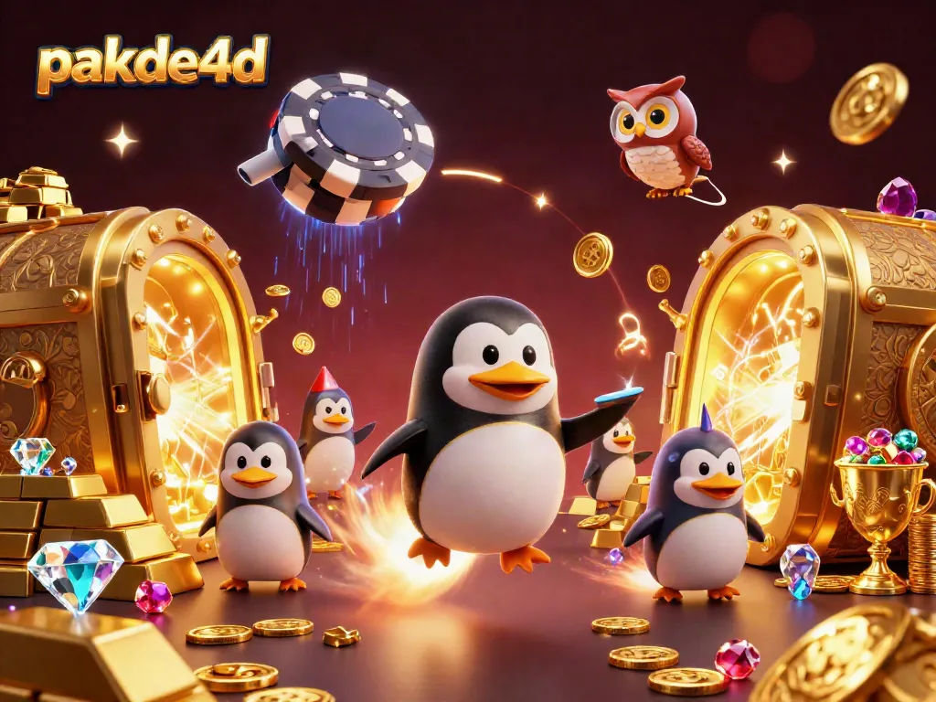 Experience exhilarating gaming with pakde4d as a golden penguin blasts through cosmic treasures!