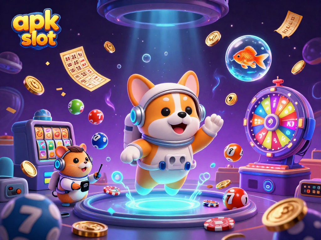 Mengambil kemenangan besar di apk slot dengan corgi astronaut dan elemen kasino yang menarik.