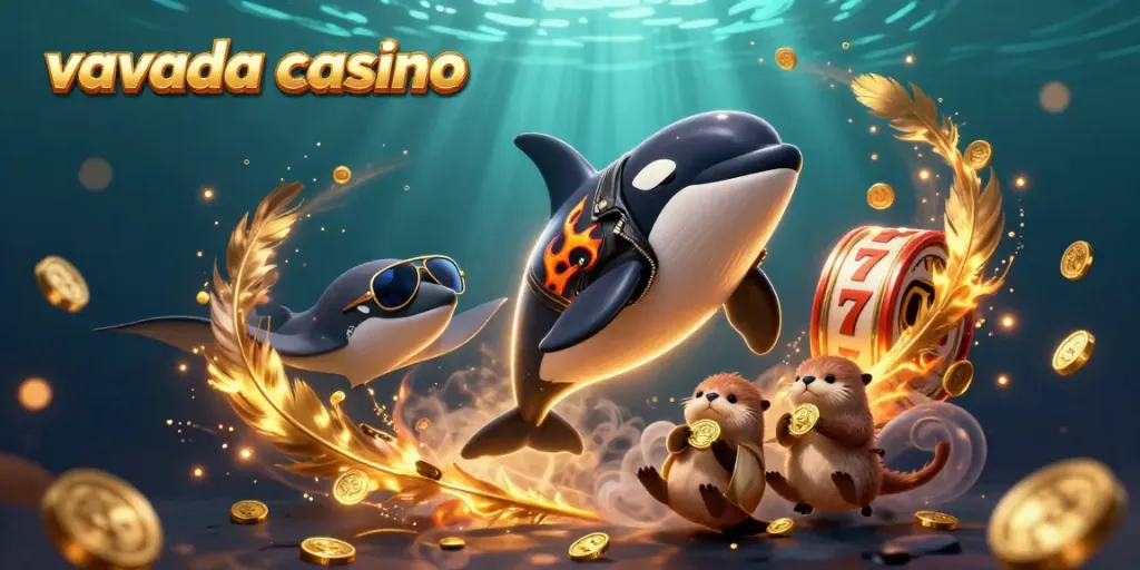 Experience the thrill of vavada casino with a vibrant underwater scene featuring wildlife and gaming elements.