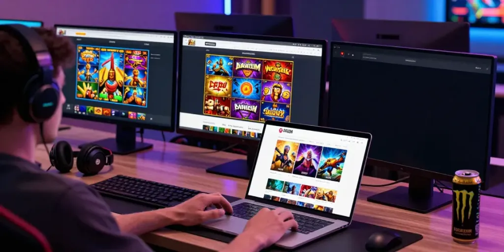 Engaging interface of ahha4d featuring online slot games on a modern desktop setup.