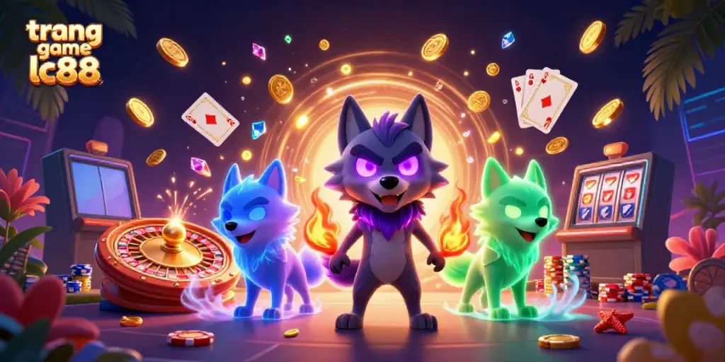 Experience thrilling gameplay at trang game lc88 with a vibrant 3D casino scene filled with exciting gaming elements.